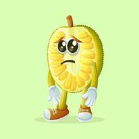 jackfruit character with sad expression vector