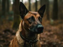 Belgian Malinois dog created with Generative AI technology photo