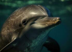 Porpoise portrait created with Generative AI technology photo