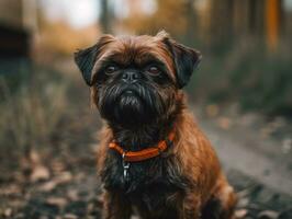 Brussels Griffon dog created with Generative AI technology photo