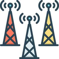 color icon for towers vector