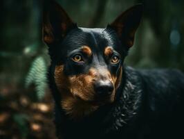 Australian Kelpie dog created with Generative AI technology photo