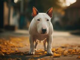 Bull Terrier dog created with Generative AI technology photo