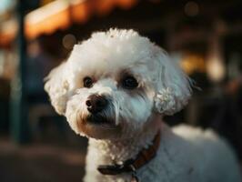 bichón frise perro creado con generativo ai tecnología foto