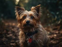 Australian Terrier dog created with Generative AI technology photo