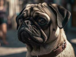 Pug dog created with Generative AI technology photo
