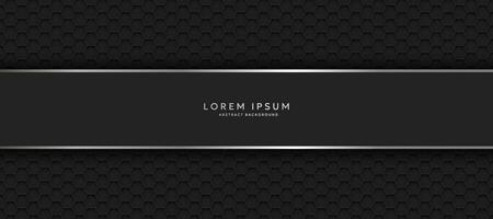 The dark background consists of reflective metallic lines. hexagonal metal texture background vector