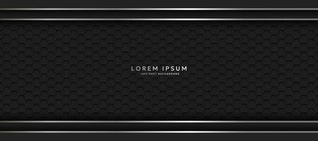 The dark background consists of reflective metallic lines. hexagonal metal texture background vector