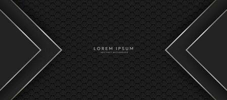 The dark background consists of reflective metallic lines. hexagonal metal texture background vector