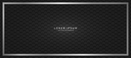 The dark background consists of reflective metallic lines. hexagonal metal texture background vector