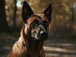 Belgian Malinois dog created with Generative AI technology photo