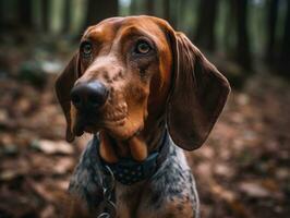 American English Coonhound dog created with Generative AI technology photo