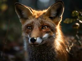 Fox portrait created with Generative AI technology photo