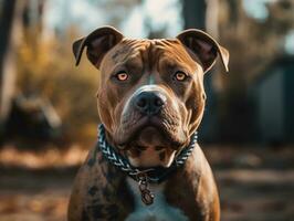 americano pozo toro terrier perro creado con generativo ai tecnología foto