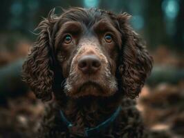 American Water Spaniel dog created with Generative AI technology photo