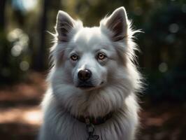 American Eskimo dog created with Generative AI technology photo