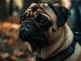 Pug dog created with Generative AI technology photo