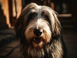 Bearded Collie dog created with Generative AI technology photo