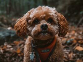 Bolognese dog created with Generative AI technology photo