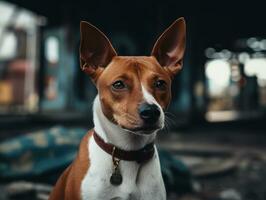 Basenji dog created with Generative AI technology photo