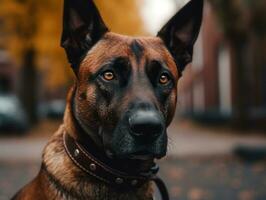 Belgian Malinois dog created with Generative AI technology photo
