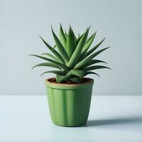 Cute Aloe Plant in a Pot With Background - AI Generated photo