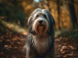 Bearded Collie dog created with Generative AI technology photo