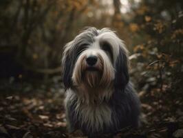 Bearded Collie dog created with Generative AI technology photo