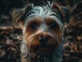 Biewer Terrier dog created with Generative AI technology photo