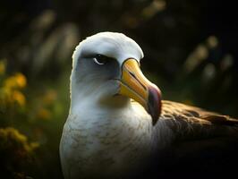 Albatross bird portrait created with Generative AI technology photo