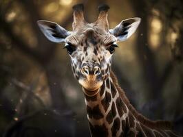 jirafa retrato creado con generativo ai tecnología foto