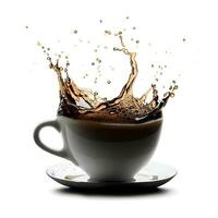 Celebrate international coffee day with liquid coffee splash ai generative photo