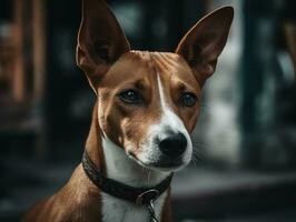 Basenji dog created with Generative AI technology photo