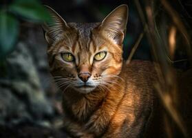 la Habana marrón gato retrato cerca arriba creado con generativo ai tecnología foto