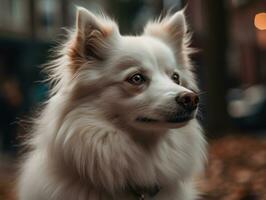 American Eskimo dog created with Generative AI technology photo