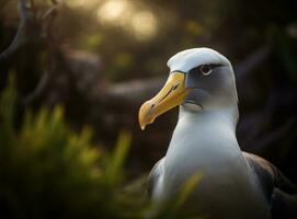 Albatross bird portrait created with Generative AI technology photo