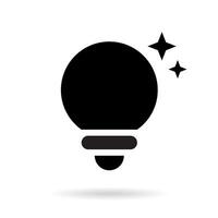 Tips icon vector. Light bulb, solution with star sign symbol vector