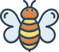 color icon for bee vector