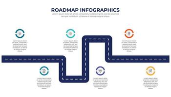 Flat roadmap infographic template design. vector