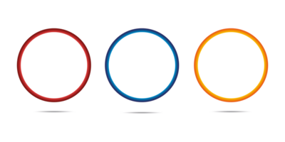 Colorful ring shape 3d icon set. realistic design elements collection. illustration in cartoon minimal style png