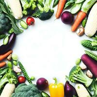 Vibrant background with fresh and colorful vegetables ai generative photo
