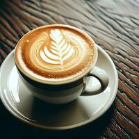 cup of latte coffee to symbolizes the world coffee day ai generative photo