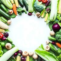 Vibrant background with fresh and colorful vegetables ai generative photo