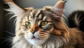 Very Beautiful Mainecoon Cat Photo - AI Generated