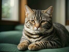 Beautiful American Shorthair Cat - AI Generated photo