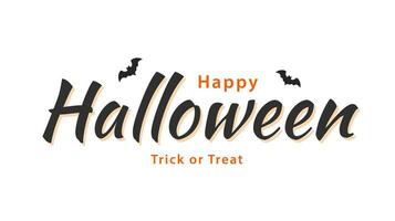 Happy Halloween lettering text design. Halloween holiday typography for greeting card, banner, poster, invitation. Vector illustration