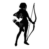 silhouette of the movements and body shape of an archer vector