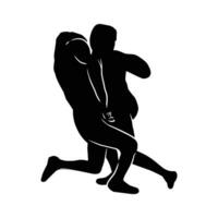 silhouette of the movement of a fencing player vector