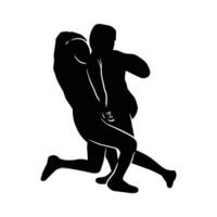 silhouette of the movement of a fencing player vector