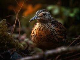 Woodcock bird portrait created with Generative AI technology photo